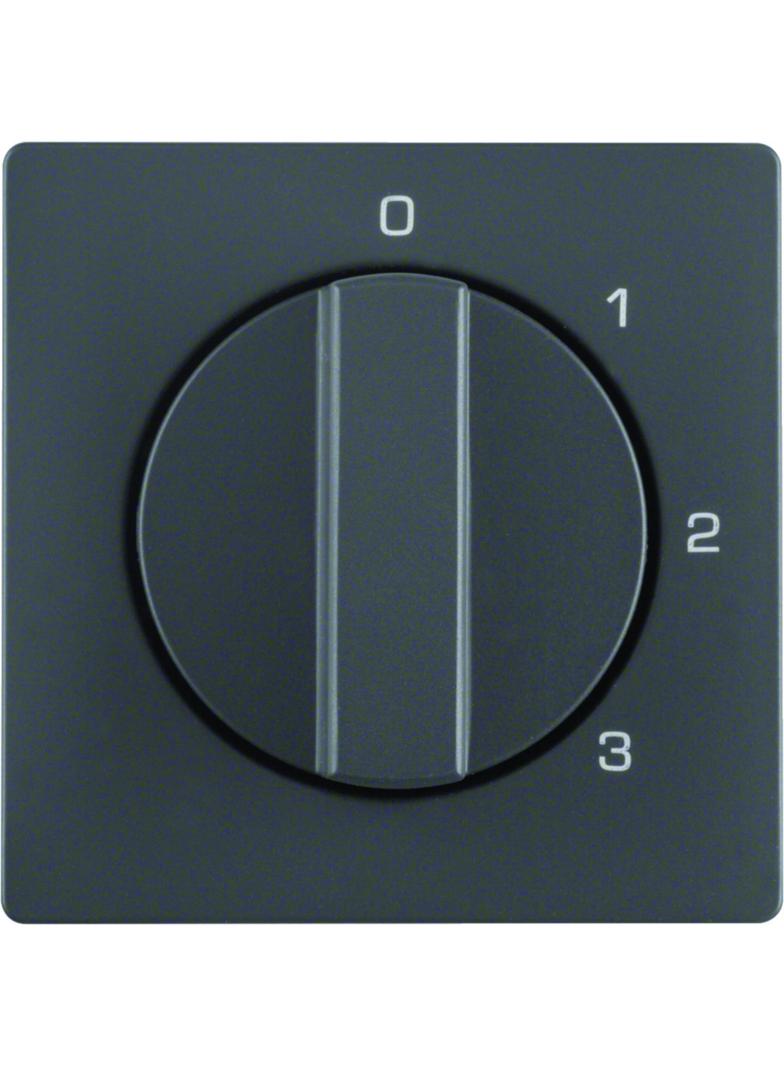 Q.x Płytka czołowa z pokrętłem do łącznika 3-poz. z  0  i nadrukiem antr aksamit