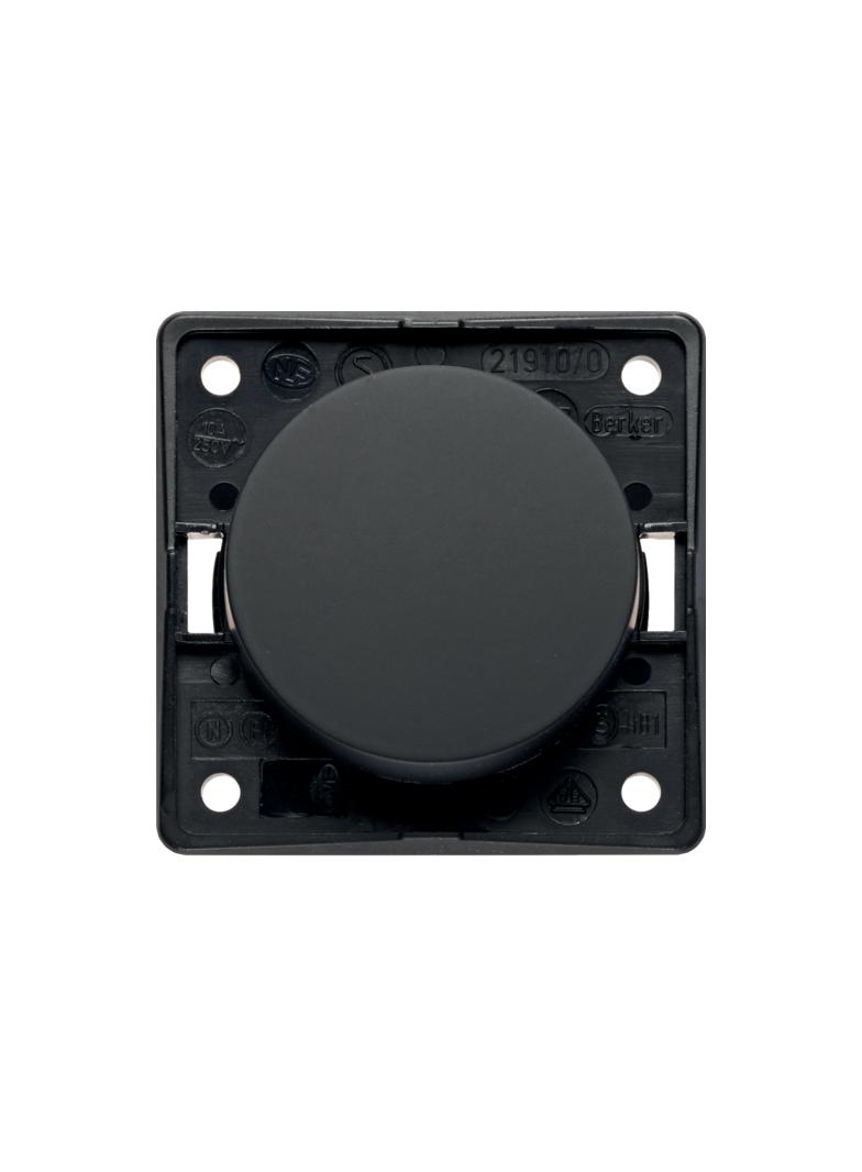 Integro Łącznik klawiszowy przyciskowy, zwierny, czarny granit, mat