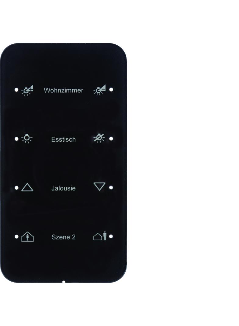 BERKER R.1 Sensor dotykowy poczwórny konfigurowalny szkło czarny 75144165 HAGER