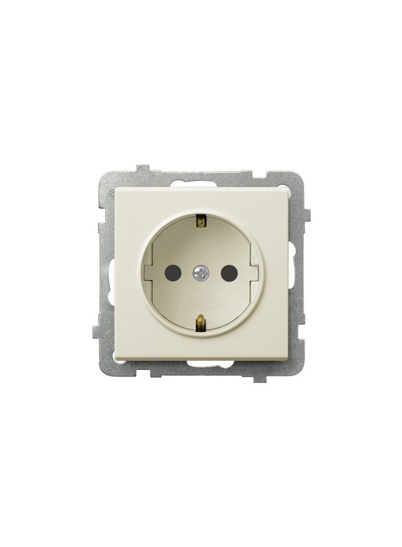 SONATA Gniazdo pojedyncze z uziemieniem schuko kolor ecru GP-1RS/m/27 OSPEL