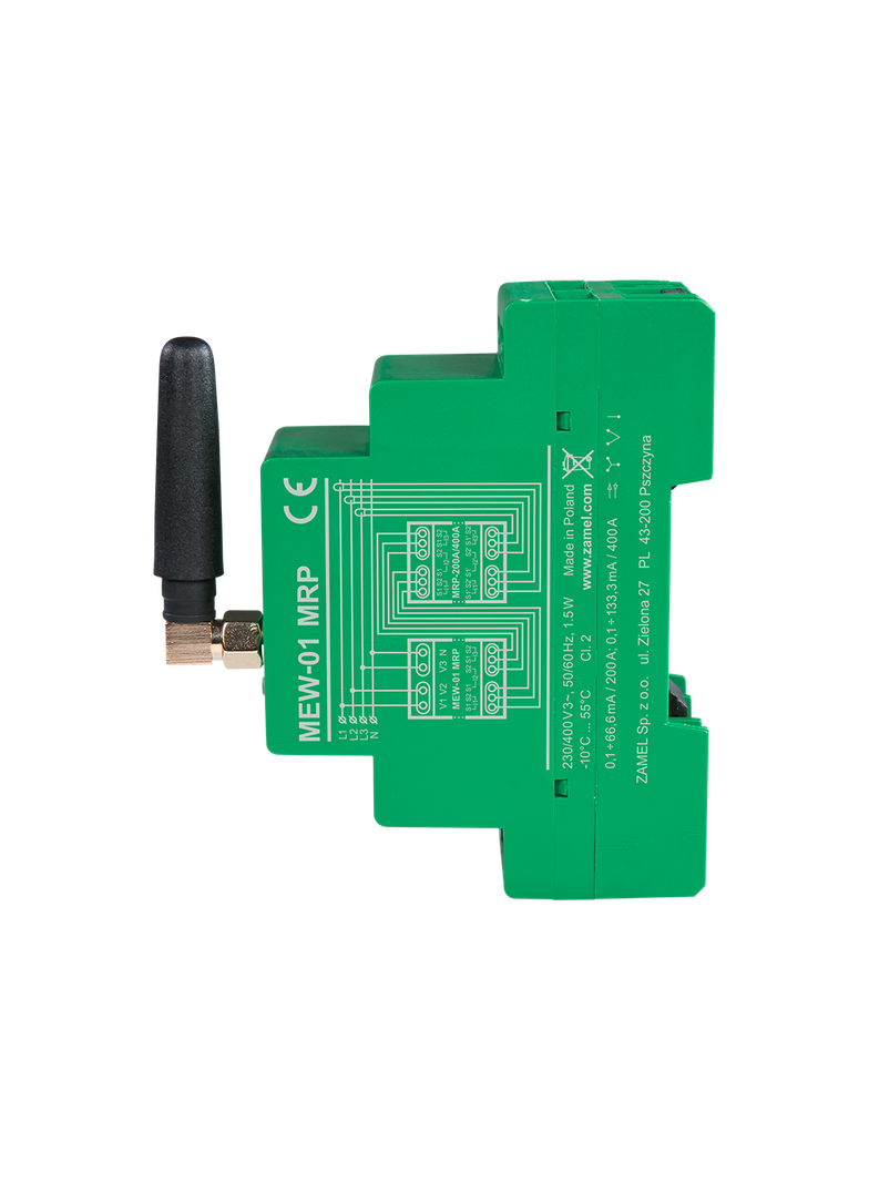 MONITOR ENERGII ELEKTRYCZNEJ WI-FI 3F+N DO WSPÓŁPRACY Z MODUŁEM ROZSZERZEŃ PRZEKŁADNIKÓW 200A LUB 40