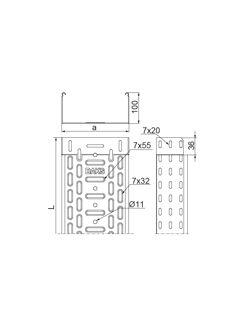KGJ300H110/3 Korytko 1,0 mm