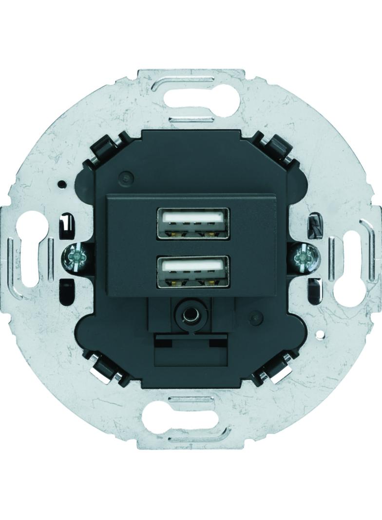 BERKER Mechanizm gniazda USB ładowania do serii obrotowych 3.0A 230V antracyt mat 260215 HAGER