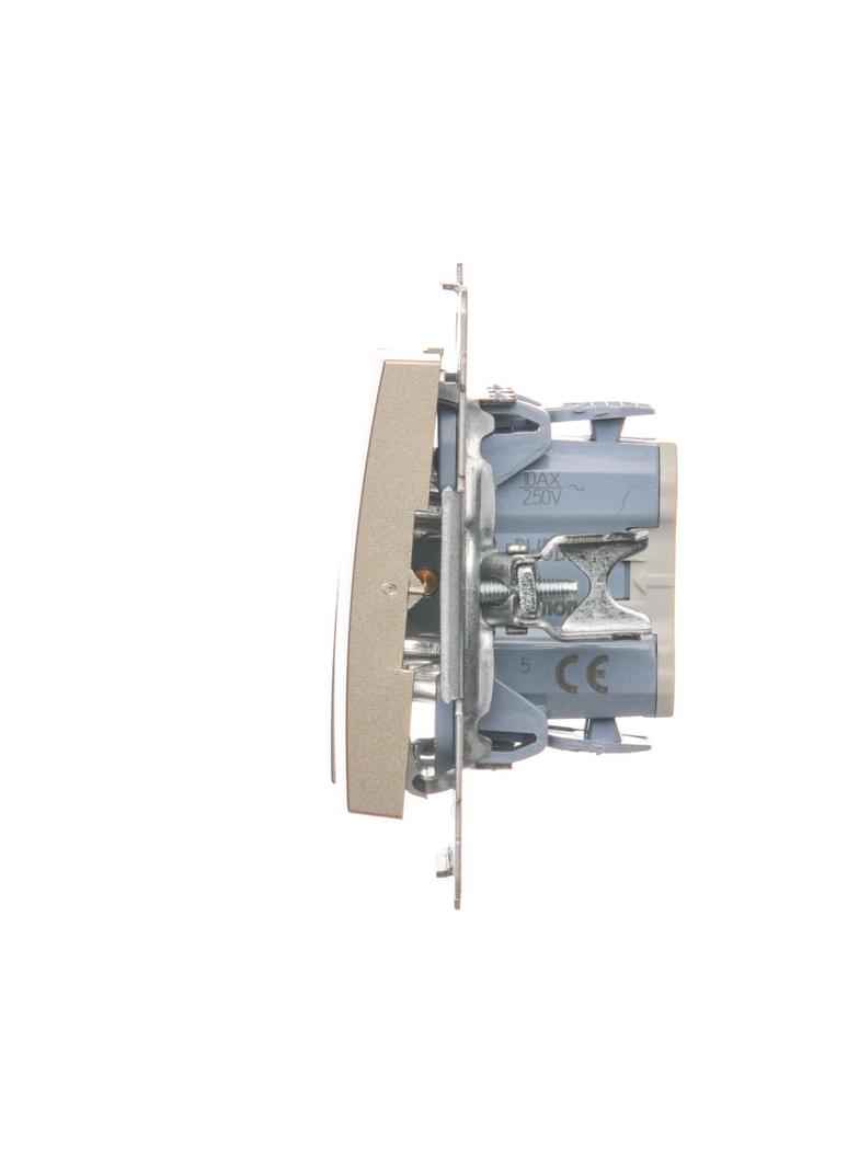 Simon 54 Łącznik świecznikowy do wersji IP44 10A 250V szybkozłączka złoty mat *Posiada wkładkę uszczelniającą pod klawisze DU1W DW5B.01/44 KONTAKT