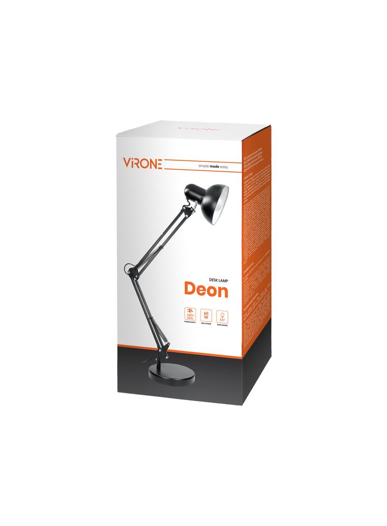 Lampka biurkowa DEON 60W E27 wysoka regulowana czarna DL-2/B ORNO