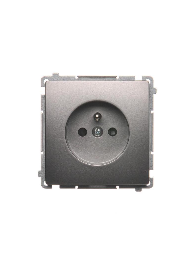Simon Basic Gniazdo wtyczkowe z uziemieniem z przesłonami torów prądowych 16A 250V zaciski śrubowe stal inox BMGZ1Z.01/21 BMGZ1z.01/21 KONTAKT