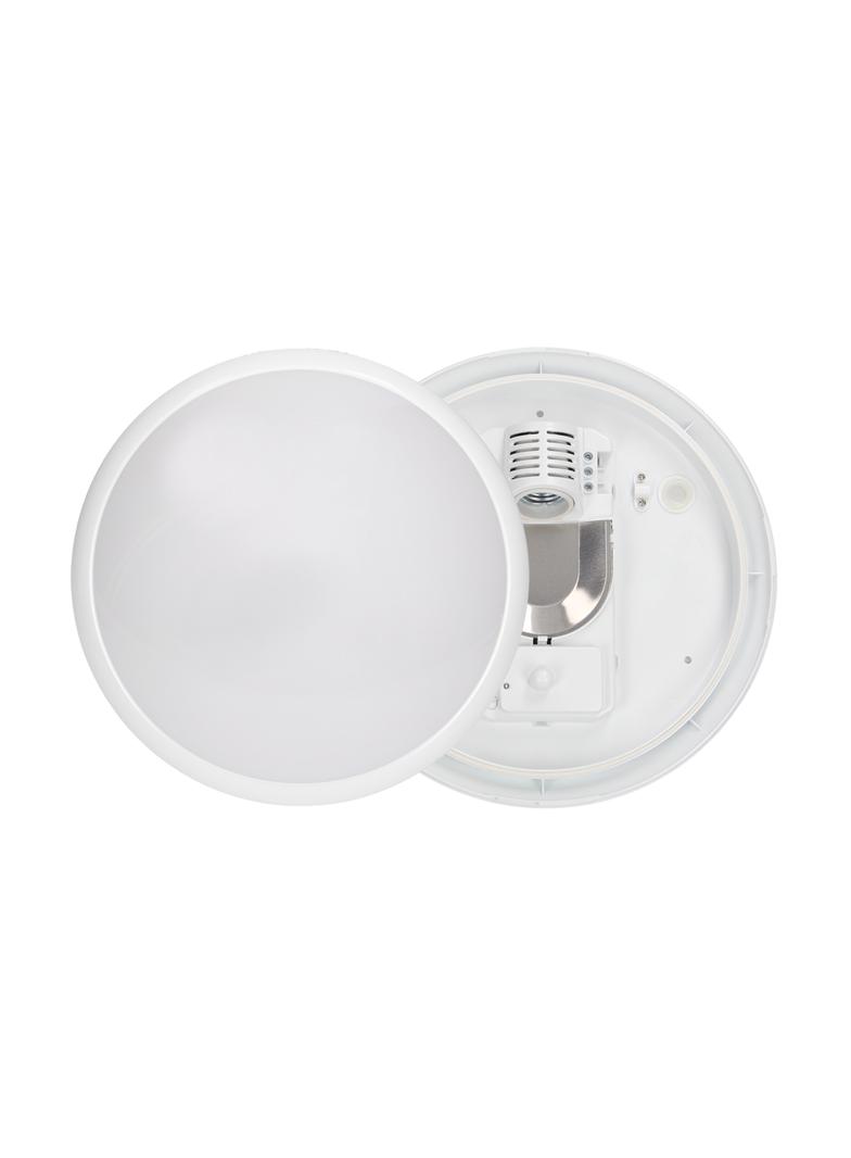 BREVA plafon oświetleniowy z mikrofalowym czujnikiem ruchu 60W E27 IP44 poliwęglan mleczny AD-PL-316