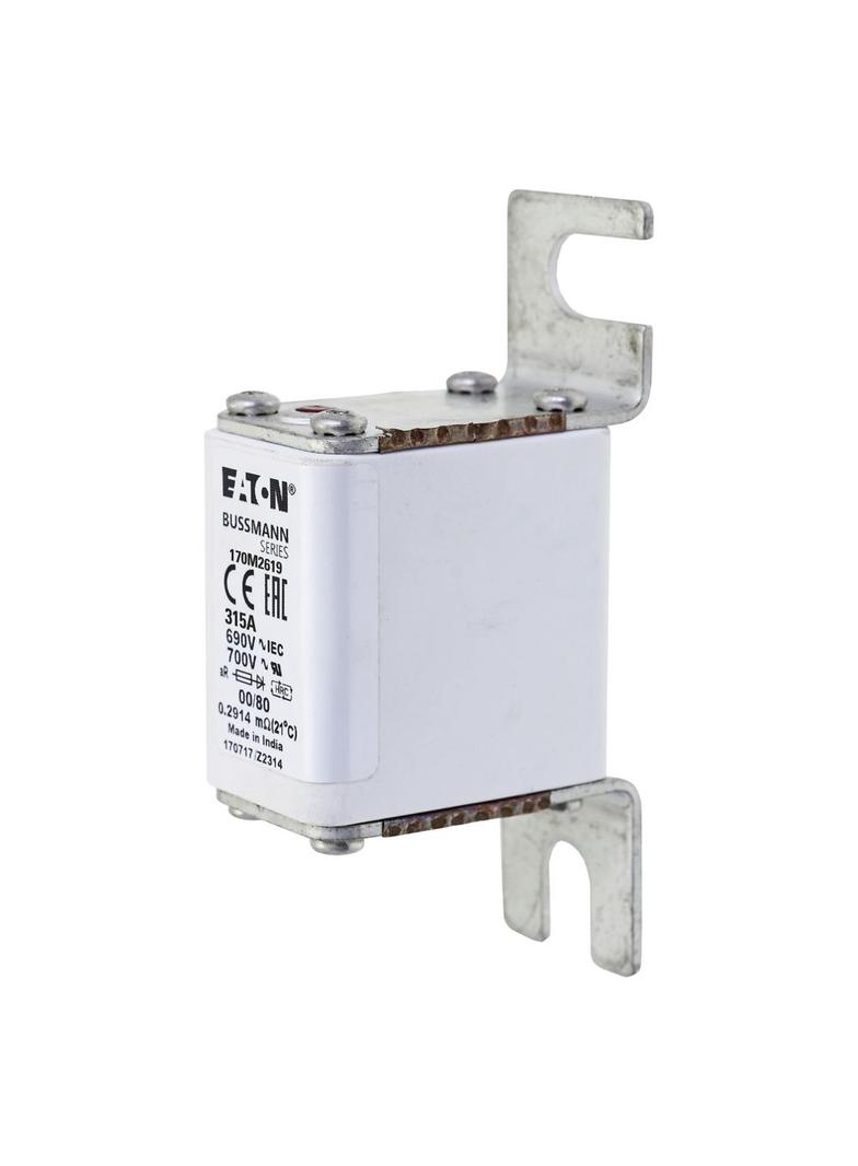 315A 690V aR 00/80 SQ. BODY IND. FUSE Wkładka szybka 315A AC 690V DIN 00 30x51x100 mm aR, 170M2619 E