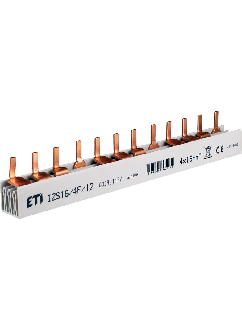 Szyna łączeniowa sztyftowa 4P 100A 16mm2 (12 mod.) IZS16/4F/12 002921177 ETI