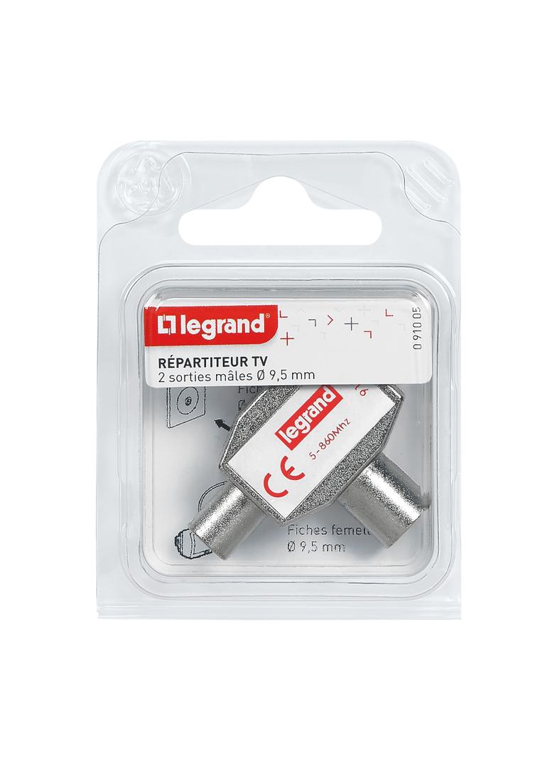 SPLITTERY EKRANOWANE O9.52 MM - 862 MHZ, 1 WEJŚCIE ŻEŃSKIE - 2 WYJŚCIA MĘSKIE, Legrand