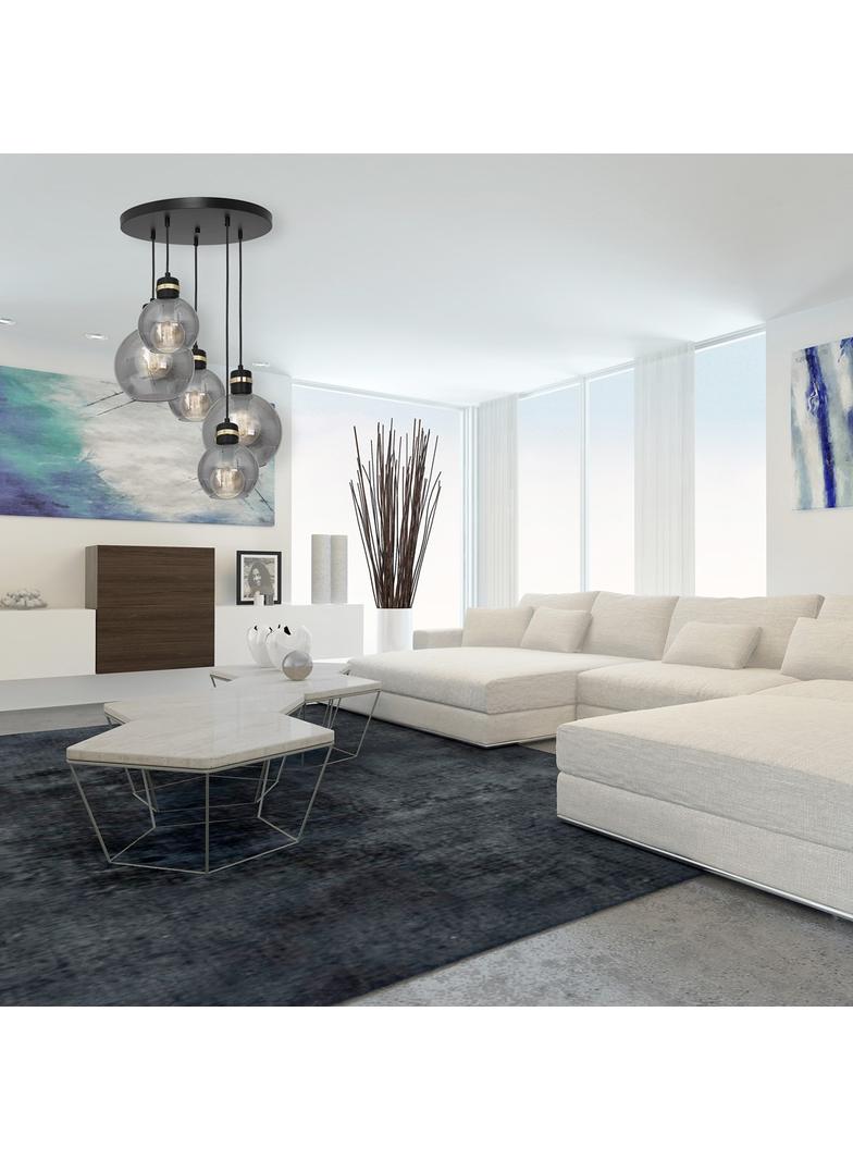 MILAGRO Lampa wisząca OMEGA BLACK/GOLD 5xE27  Koło