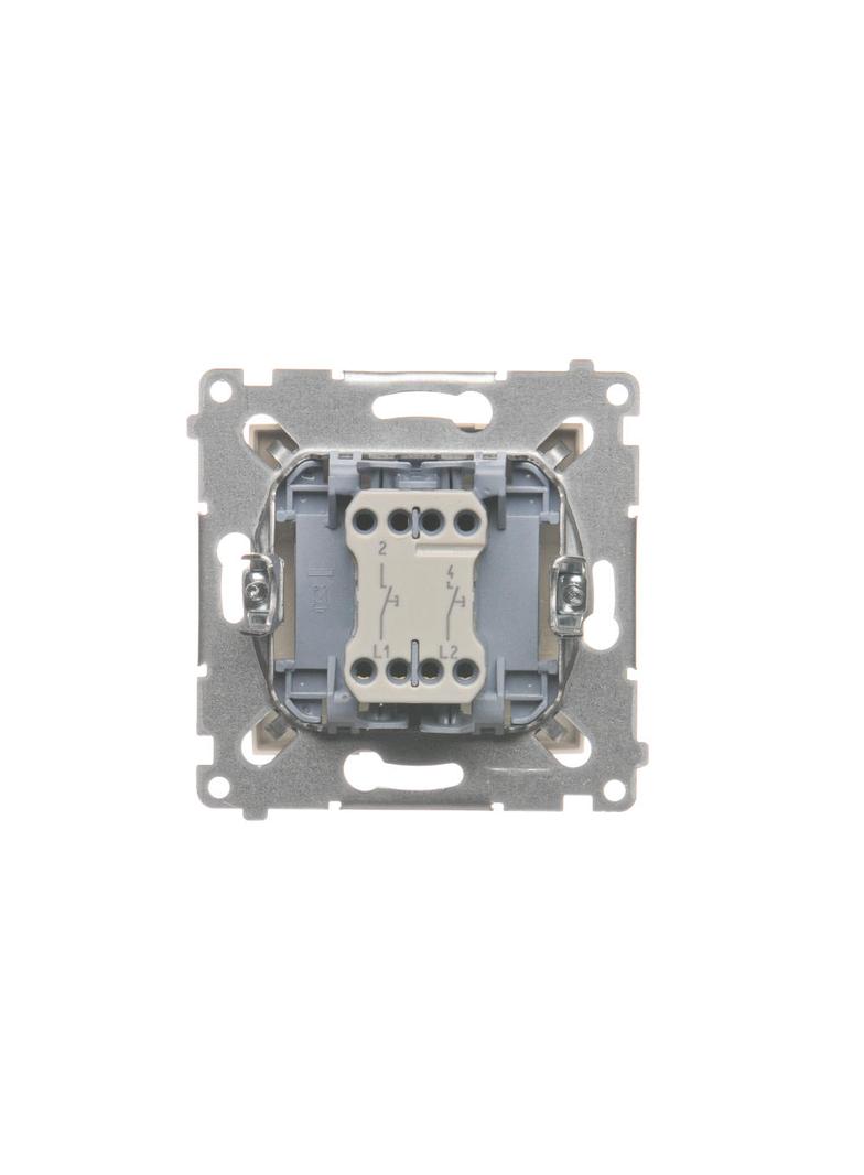 Simon 54 Przycisk podwójny zwierny bez piktogramu 10A szybkozłączka kremowy