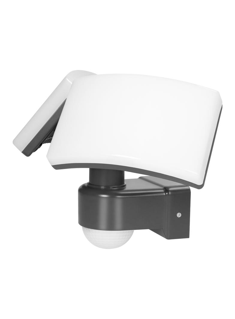 TOS DUO LED 2x20W podwójny naświetlacz ogrodowy z PIR 2x1600lm IP65 neutralna biel 4000K PC szary AD-NL-6603GLR4 ORNO