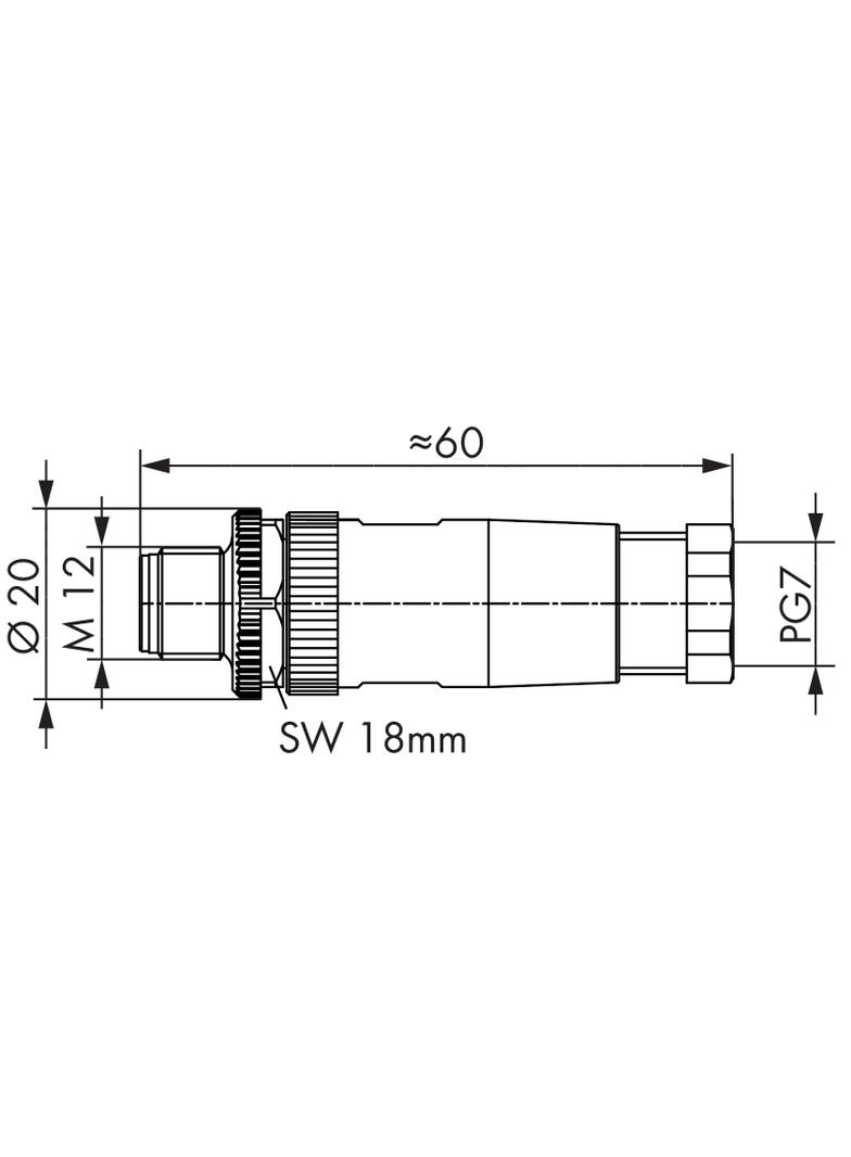 wtyczka prosta M12 /10szt./ WAGO