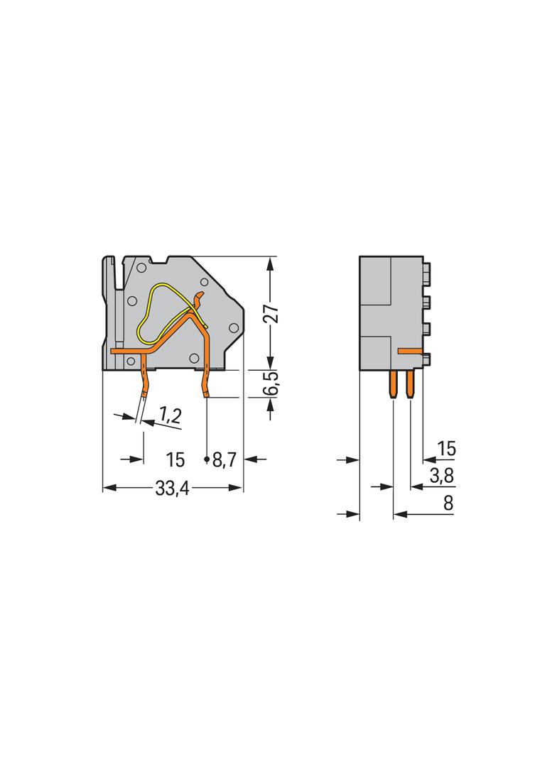 modularna złączka do płytek drukowanych /100szt./ WAGO