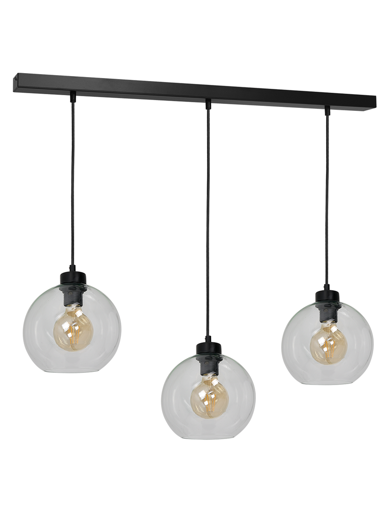 Milagro lampa wisząca Sofia Clear 3xE27 czarna MLP6579