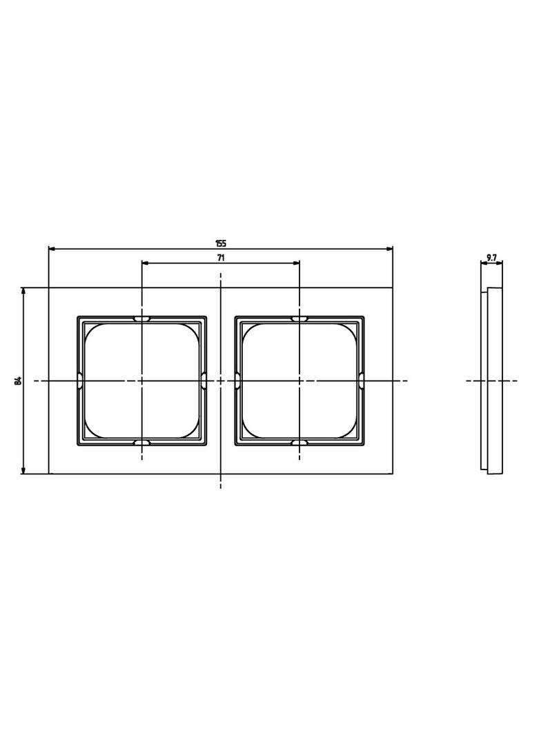 SONATA Ramka podwójna do łączników IP-44 - kolor ecru