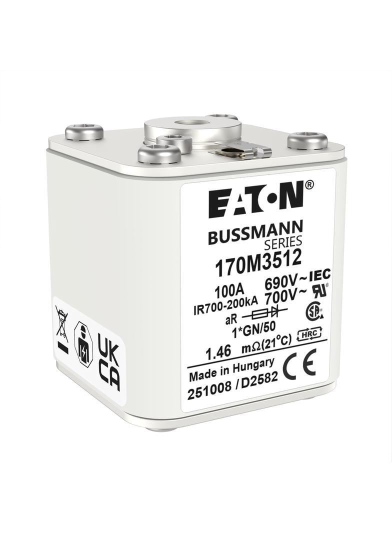 FUSE 100A 690V 1*GN/50 AR UC Wkładka szybka 100A AC 690V rozmiar 1 45x59x51 mm aR I 170M3512 EATON