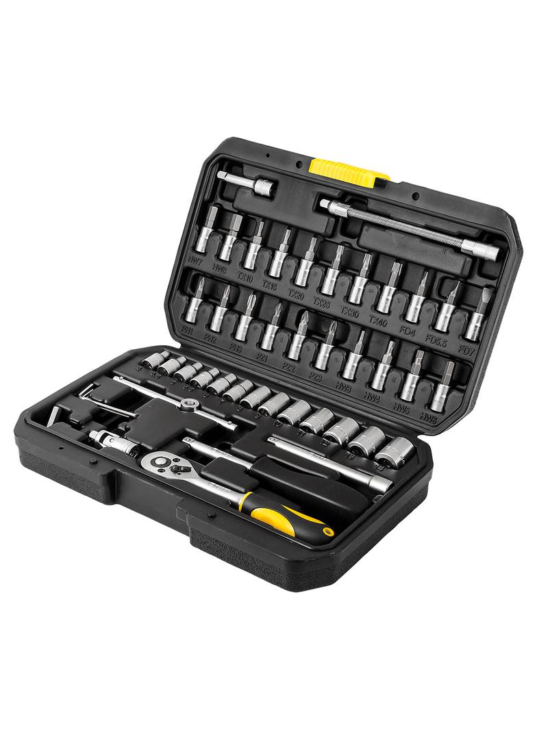 Klucze nasadowe 1/4", zestaw 46 szt.