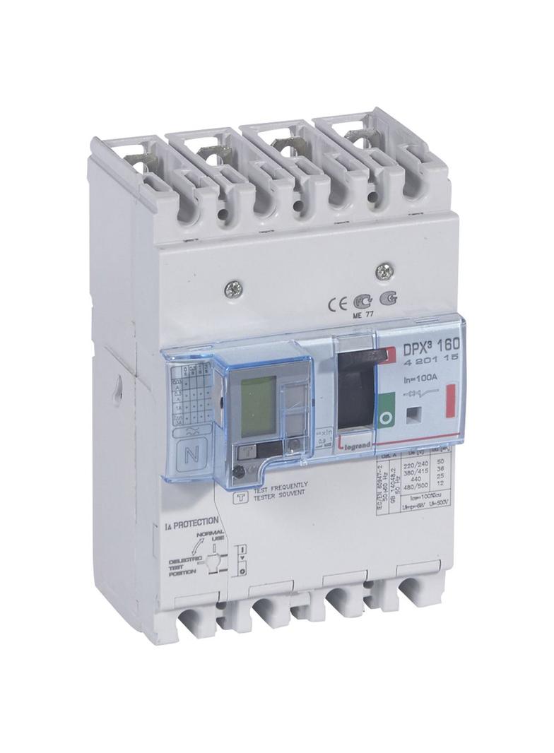 Wyłącznik DPX3 160 Z Zab. R-Pr. 4P 100A 36kA 420115 LEGRAND