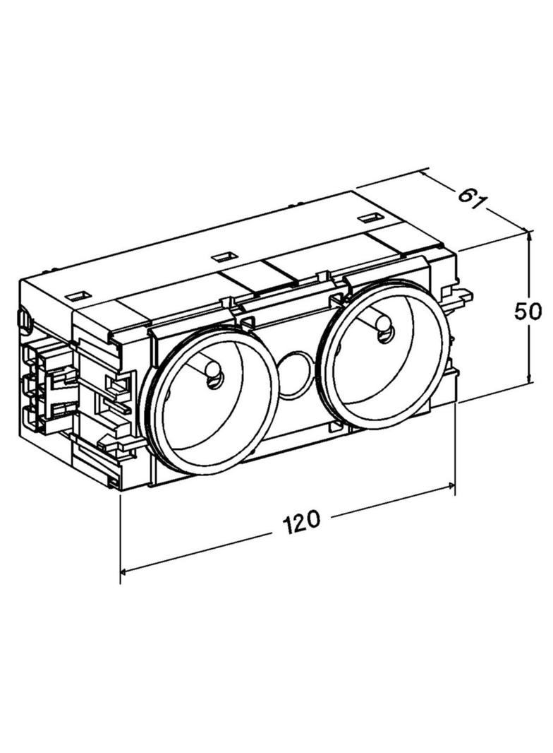 tehalit.WA Gniazdo kanałowe 2-krotne 2P+Z WAGO C-profil biały