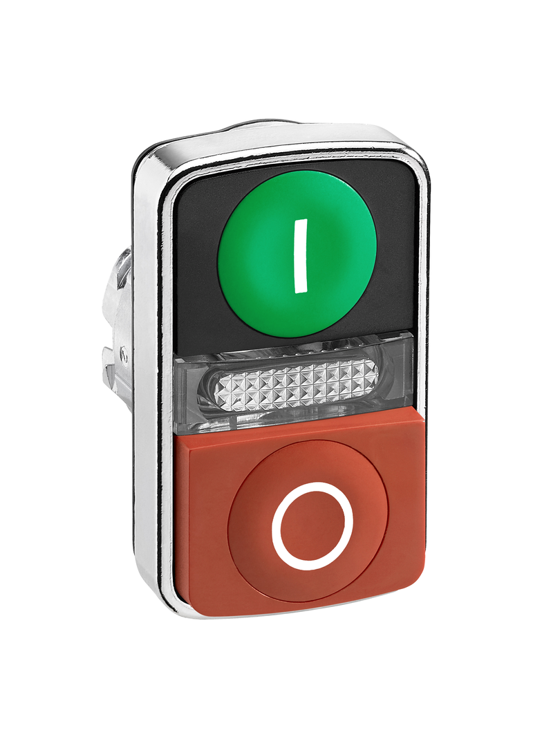 Harmony XB4 Główka przycisku podwójnego zielona/czerwona z oznaczeniem metalowa