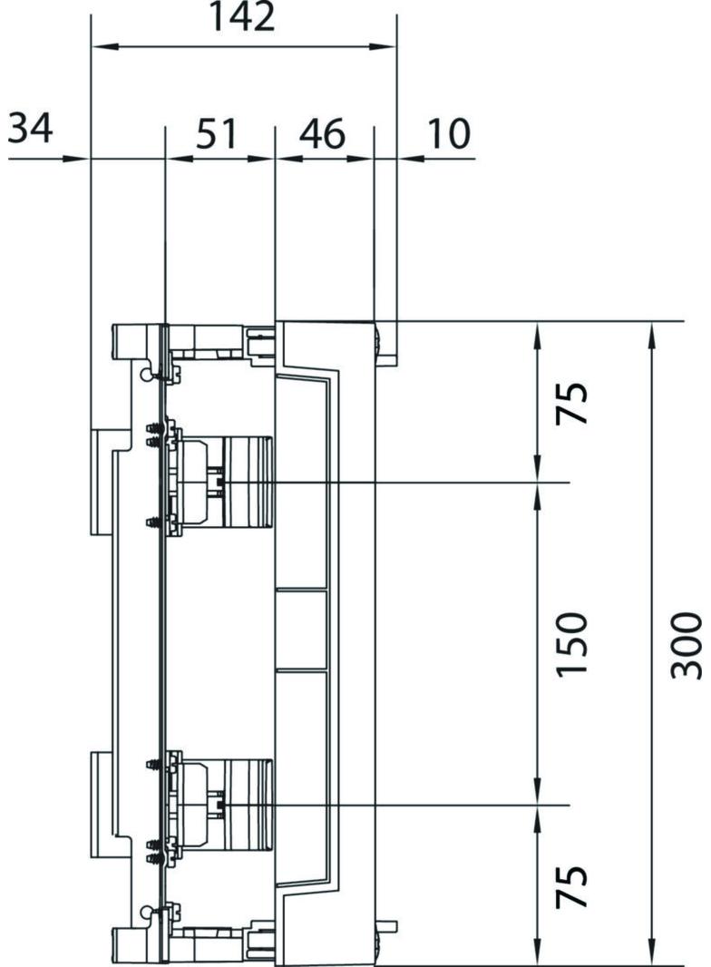univers N Blok dla aparatów modułowych montowanych poziomo 4x12M 300x500mm UD22B1 HAGER