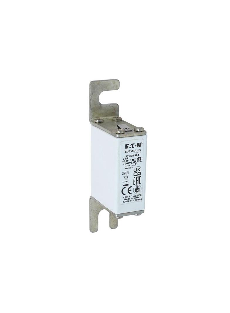 25A 690V IEC gR 000/80 SQ.BODY IND. FUSE Wkładka szybka 25A AC 690V DIN 000 21x40x100 mm, 170M1361 E