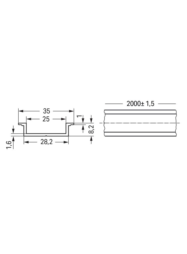 szyna nieperforowana 2m, 35 x 8,2 mm WAGO