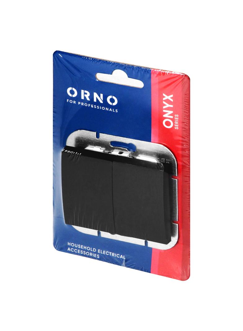 Łącznik podtynkowy świecznikowy Onyx, 10A, 250V, WP-2O, czarny OR-OE-7501/B ORNO