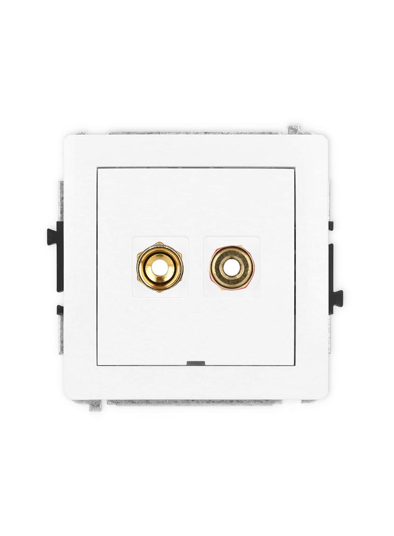 DECO Mechanizm gniazda głośnikowego pojedynczego, bez pola opisowego (typu banan - czerwony i czarny