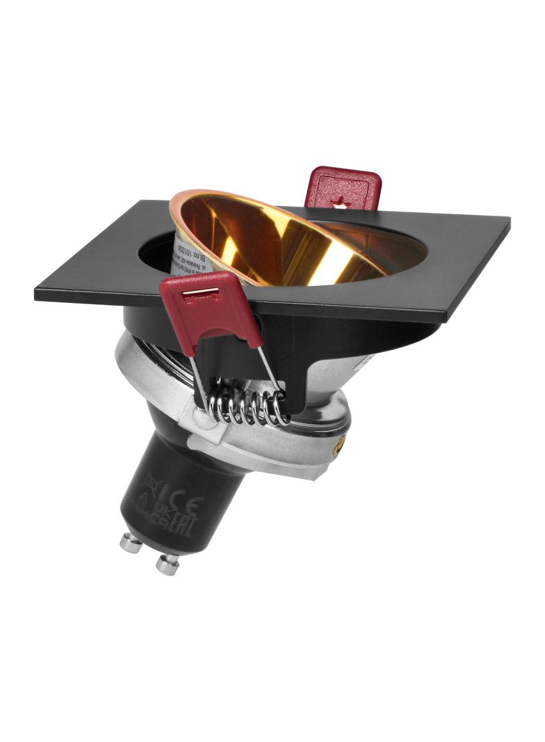 FONDI SC ramka dekoracyjna oprawy punktowej, MR16/GU10 max. 50W, kwadrat, stała, aluminiowa, czarno-