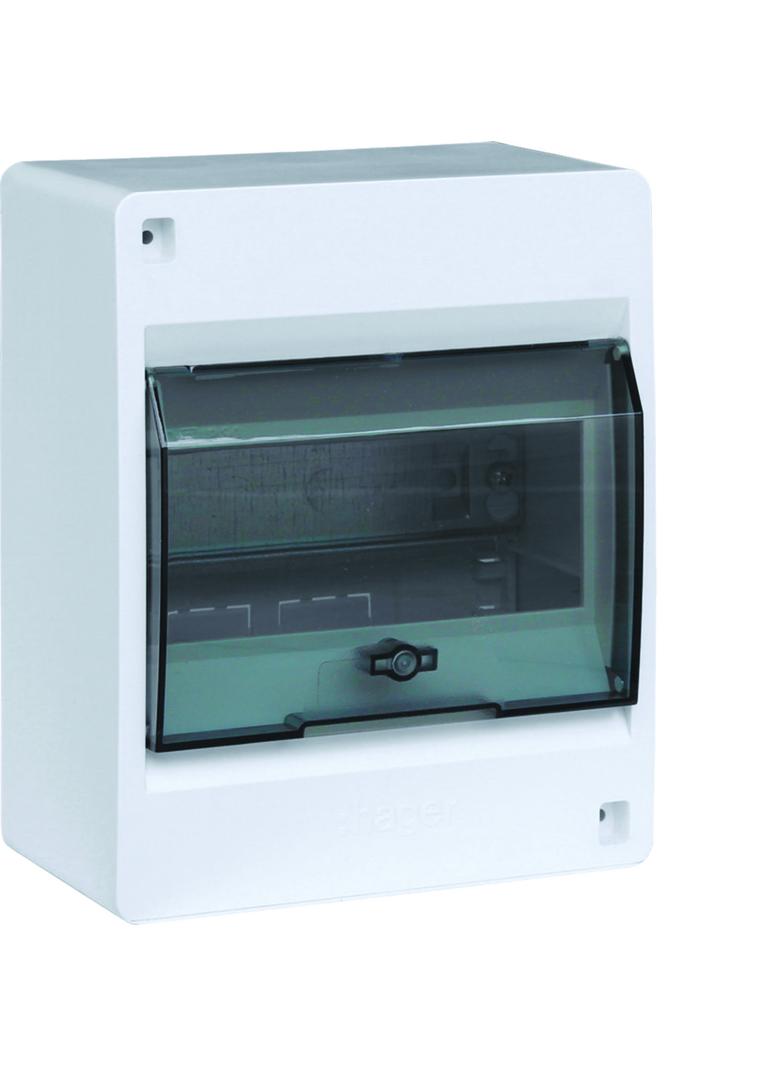 IC2 Rozdzielnica 1x6 natynkowa IP40 drzwi transparentne VD106TP HAGER