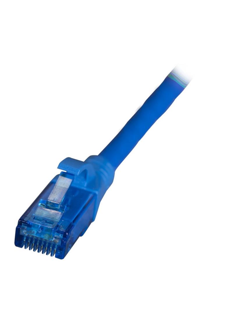 Patchcord RJ45 U/UTP kat. 6A LSZH Premium 500MHz niebieski 0,5m