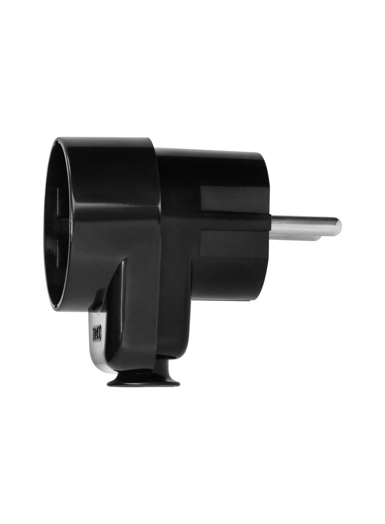 Wtyczka Uni-Schuko z gniazdem 2P+Z Schuko 16A, czarny