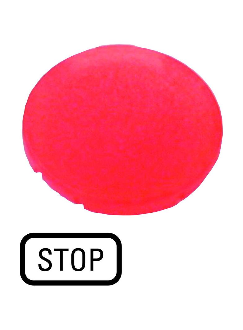 M22-XDL-R-GB0 Soczewka do przycisku 22mm płaska czerwona z opisem /STOP/ 218326 EATON