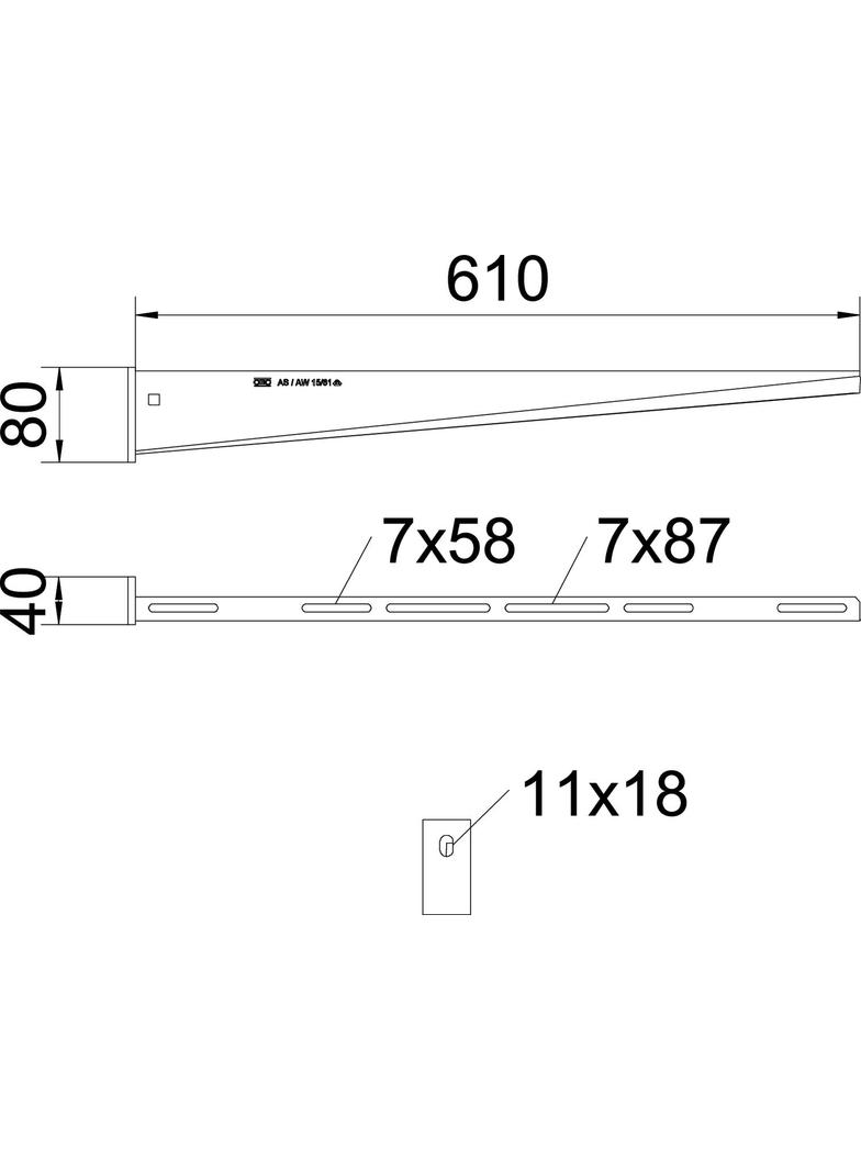 AW 15/61, WSPORNIK ŚCIENNY 610MM FT