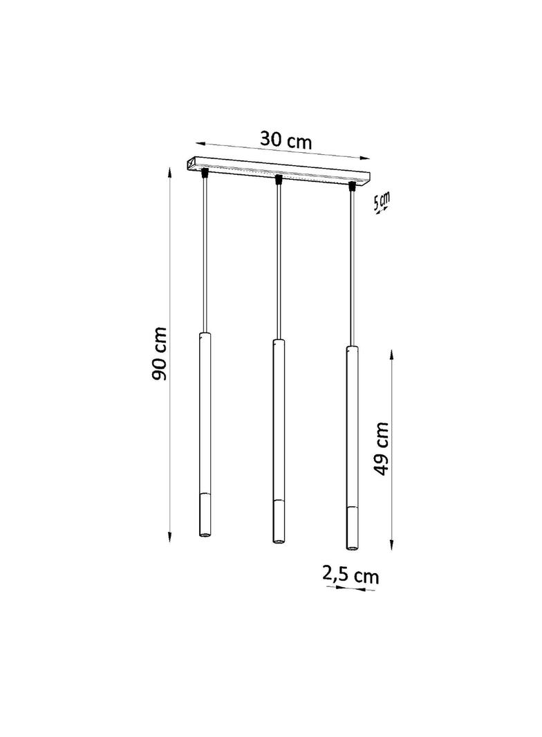 Lampa wisząca MOZAICA 3L czarny/chrom