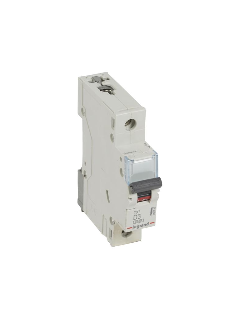 WYŁĄCZNIK NADPRĄDOWY S 301 1P D 3A 6000A SERII TX3, Legrand