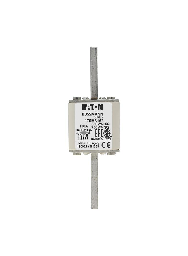 100A 690V 1*/110 aR INDICATOR FUSE Wkładka szybka 100A AC 690V rozmiar 1 45x45x134 mm 170M3162 EATON