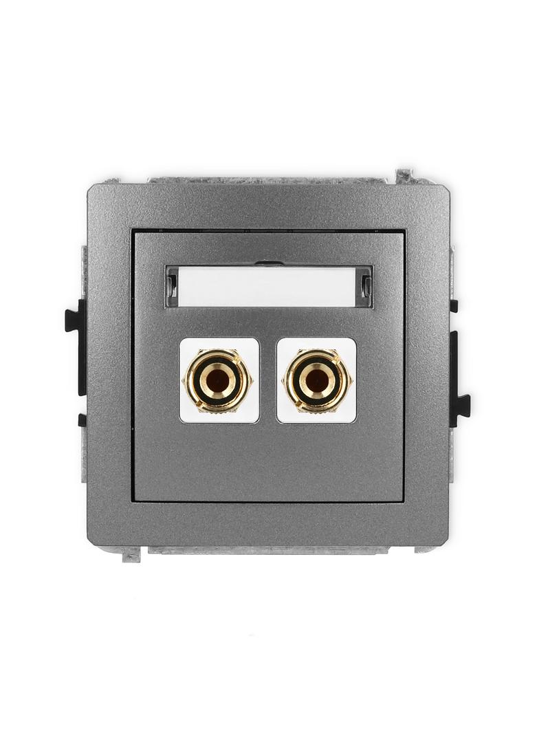 DECO Mechanizm gniazda głośnikowego pojedynczego (typu banan - czerwony i czarny, pozłacany, 4 mm2,