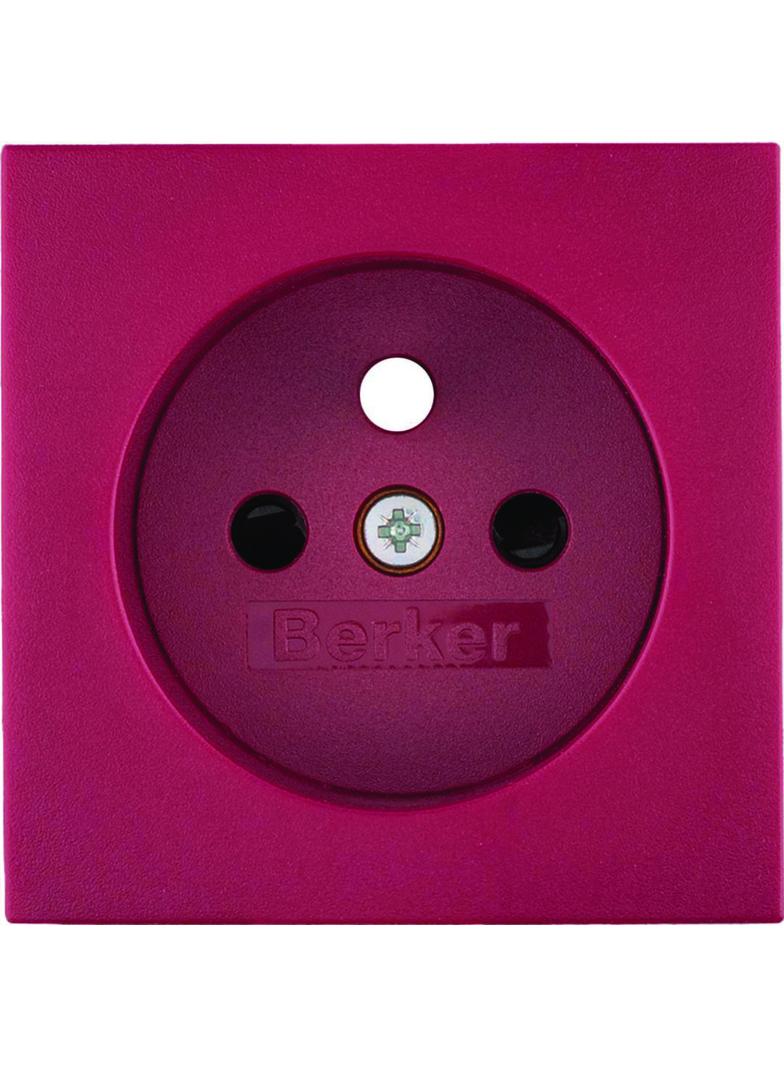 BERKER B.3/B.7 Płytka czołowa z przysłonami styków do gniazda z uziemieniem czerwony 3965760062 HAGE