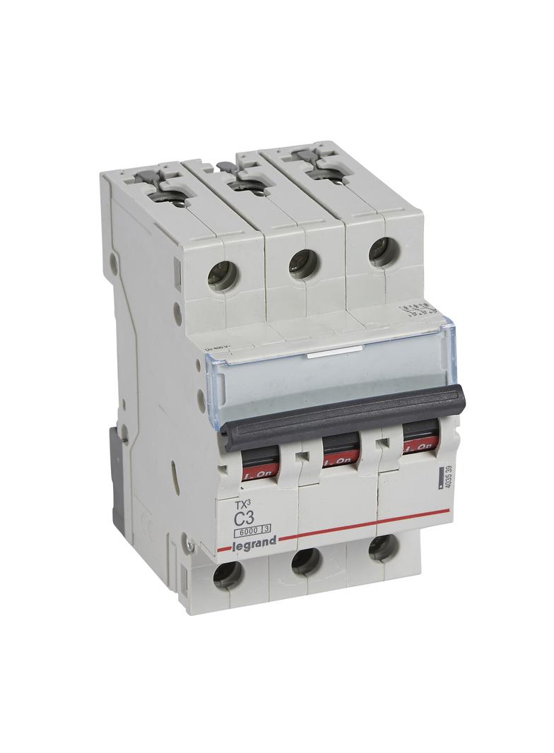 WYŁĄCZNIK NADPRĄDOWY S 303 3P C 3A 6000A SERII TX3, Legrand