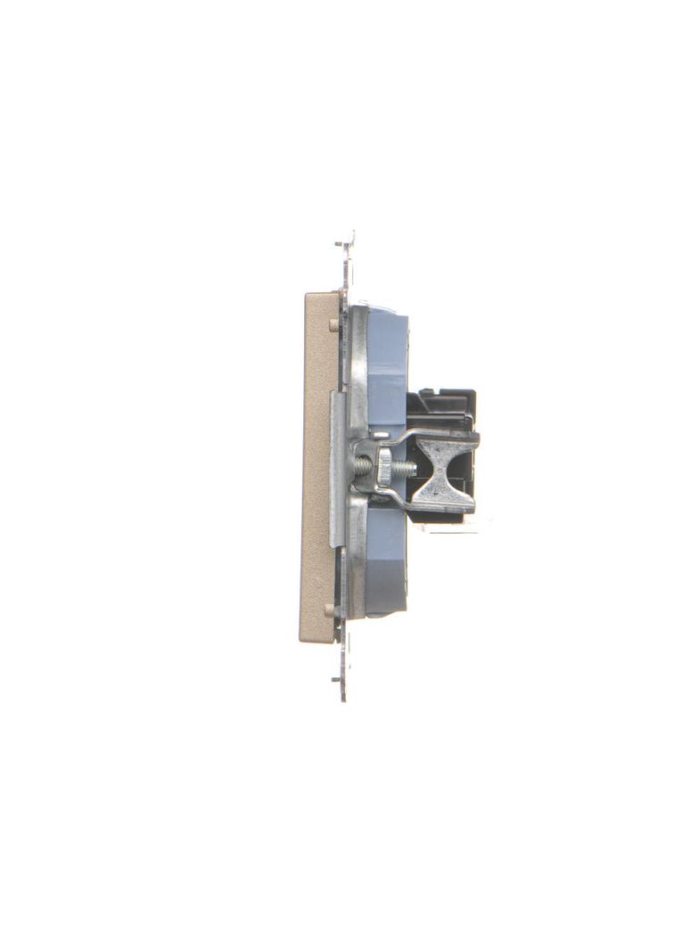 Simon 55 Gniazdo komputerowe RJ45 kategoria 5e + telefoniczne RJ12 Szampański mat T5F.01/144 KONTAKT