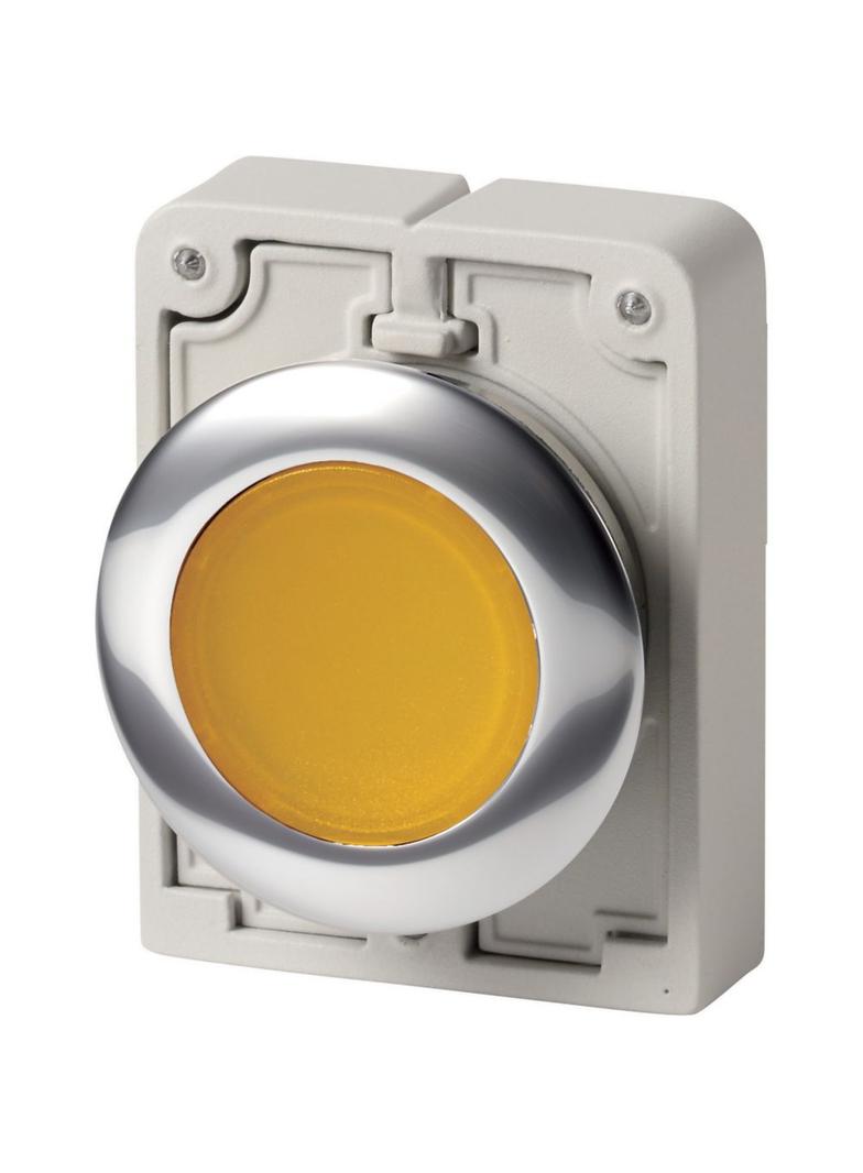 M30C-FDRL-Y Przycisk podświetlany 30mm płaski bez samopowrotu żółty 182953 EATON
