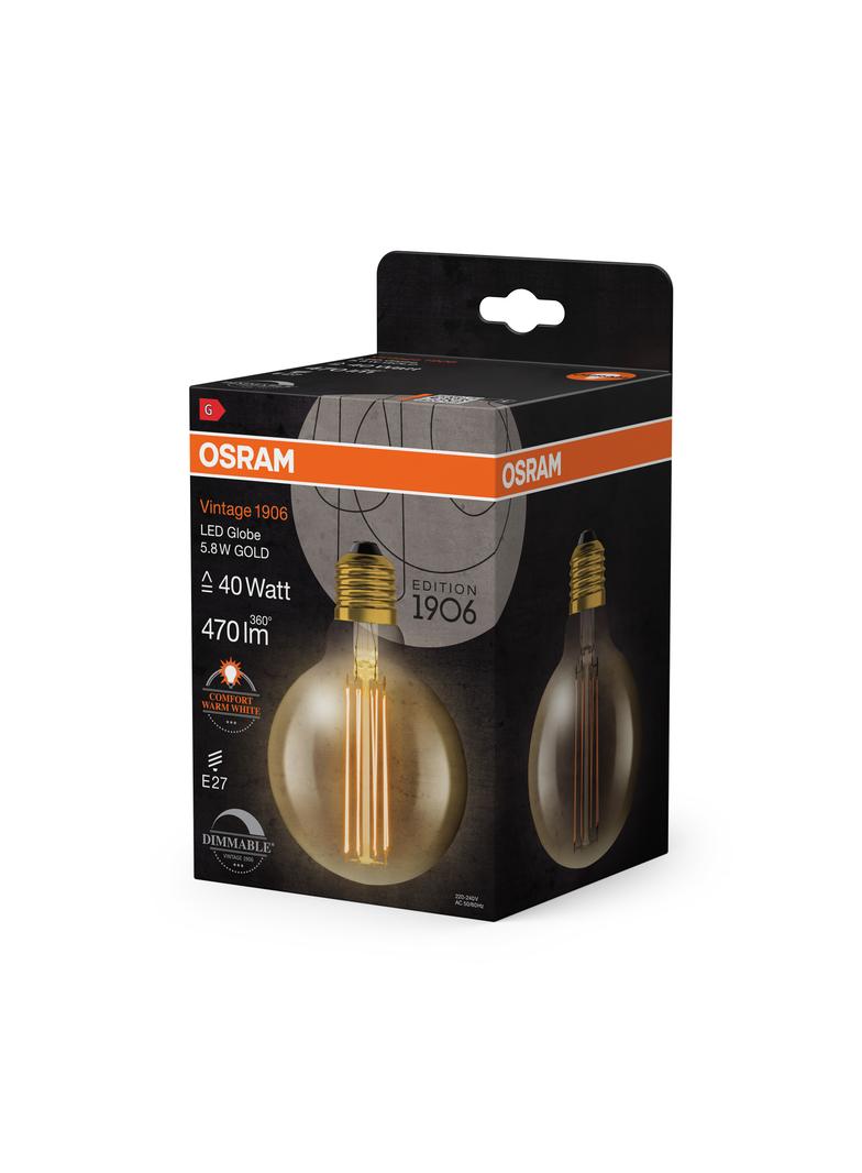 Lampa LED Vintage 1906 GOLD95 dim 5,8W/822 szkło przezroczyste E27