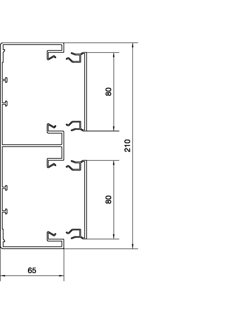 tehalit.BRP Podstawa kanału 65x210, 2 komory, PVC, biały