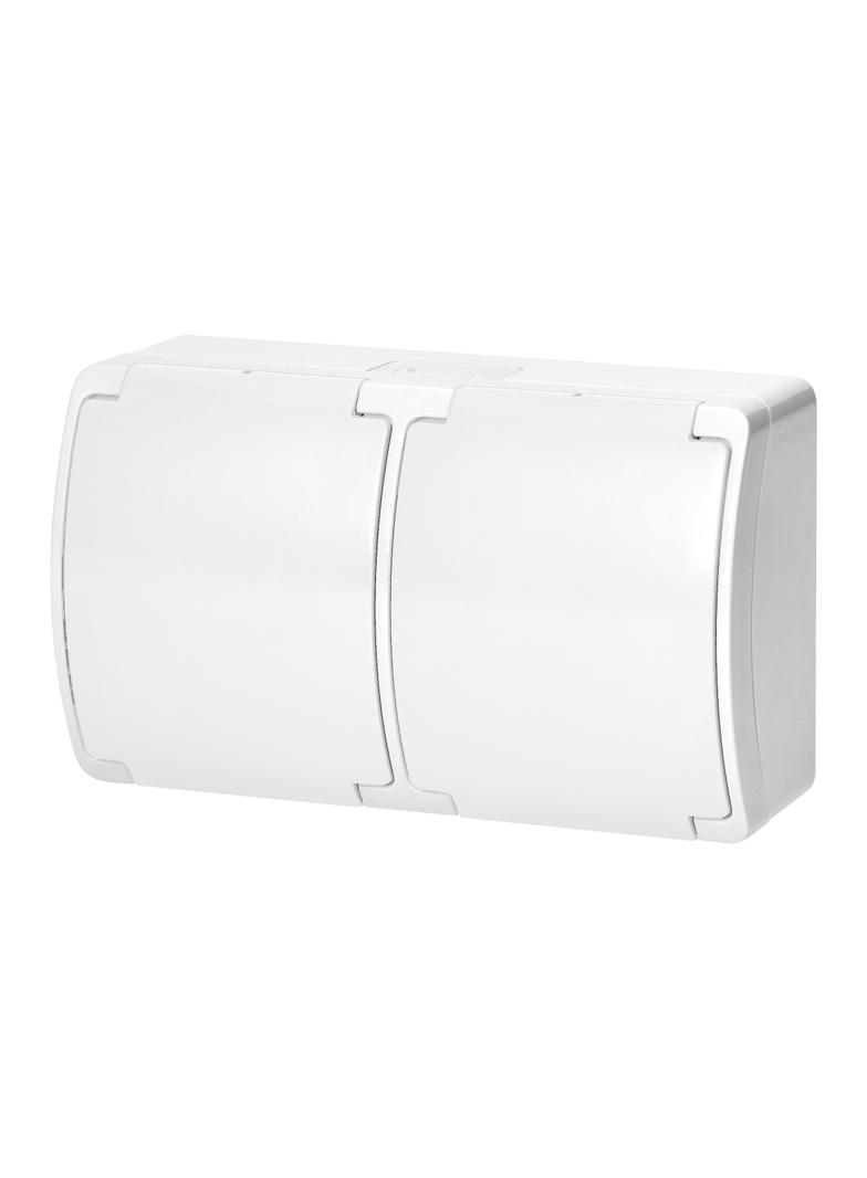 Gniazdo podwójne 2x2P+Z AQUATIC IP44 biały OR-OE-7106/W ORNO