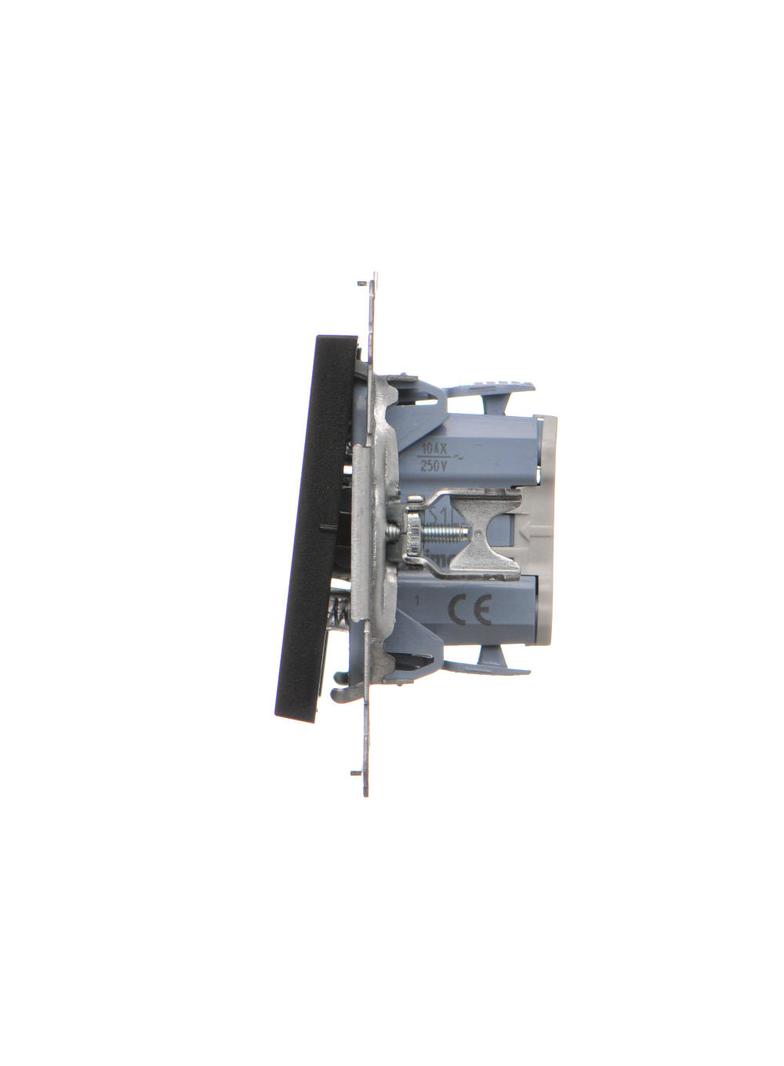 Simon 55 Przycisk zwierny /światło/ z podświetleniem LED szybkozłączka Czarny mat TS1L.01/149 KONTAKT