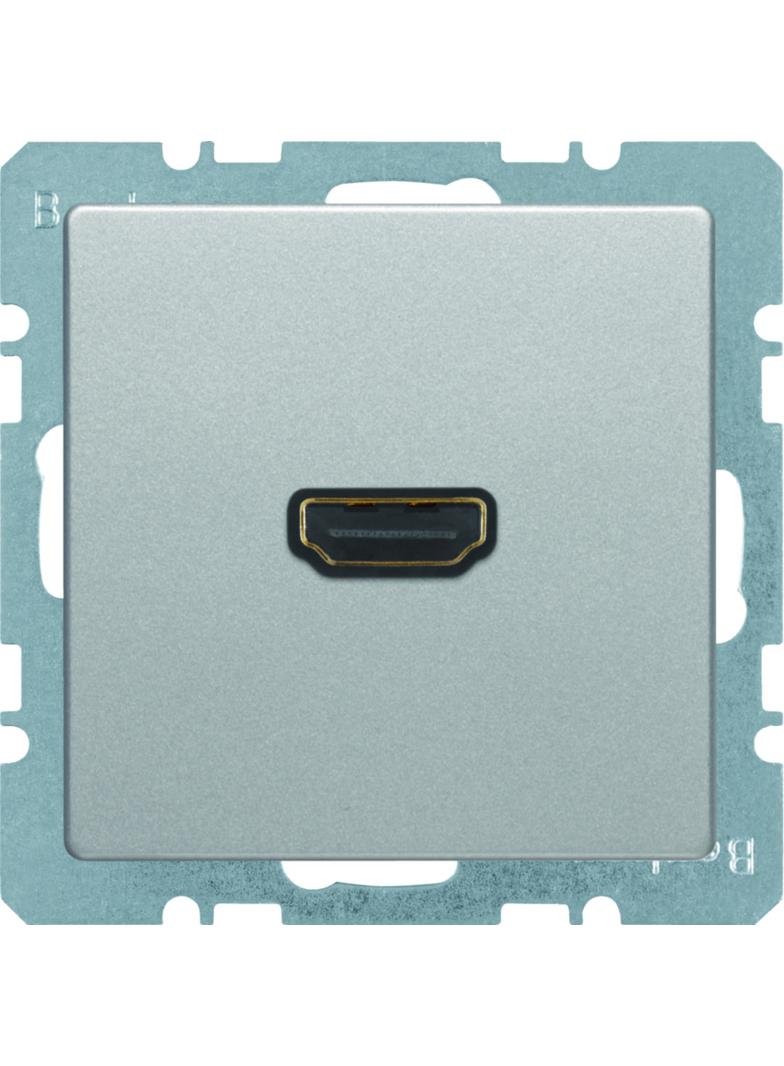 BERKER Q.x Gniazdo HDMI z przyłączem 90st aluminium aksamit lakierowana 3315436084 HAGER